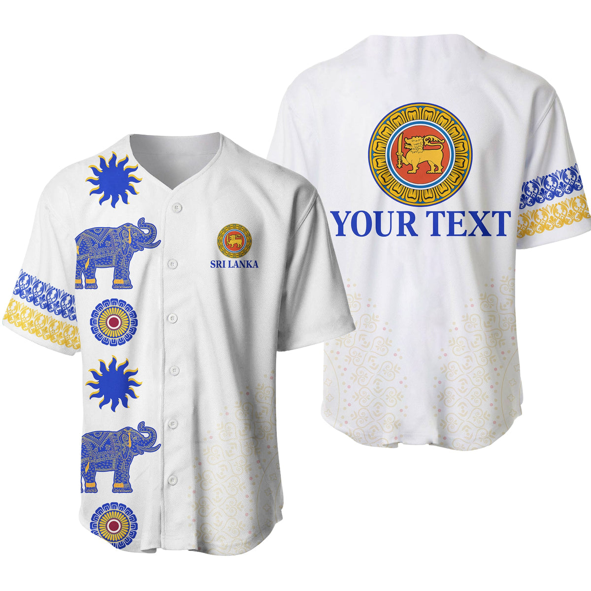 Custom Text and Number) Sri Lanka Baseball Jersey Traditional