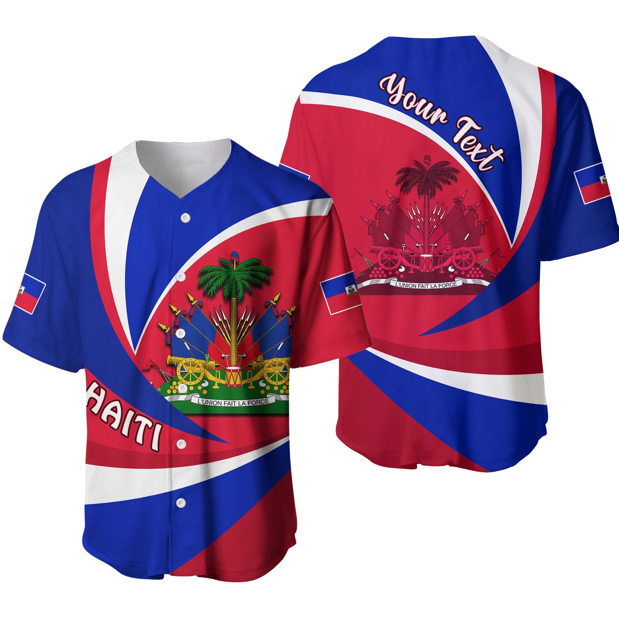 (Custom Personalised) Haiti Baseball Jersey Style Color Flag LT13 - Wonder Print Shop