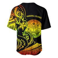 Black jersey back with neon green/yellow/orange Marshall Islands seal and star
