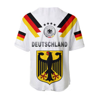 White Deutschland back jersey with crest, black-yellow-red sleeve stripes