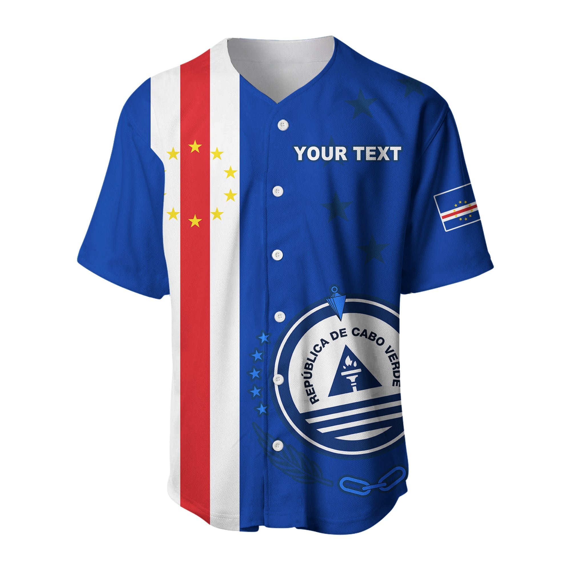 (Custom Personalised) Cape Verde Baseball Jersey Pride Cabo Verde LT13 - Wonder Print Shop