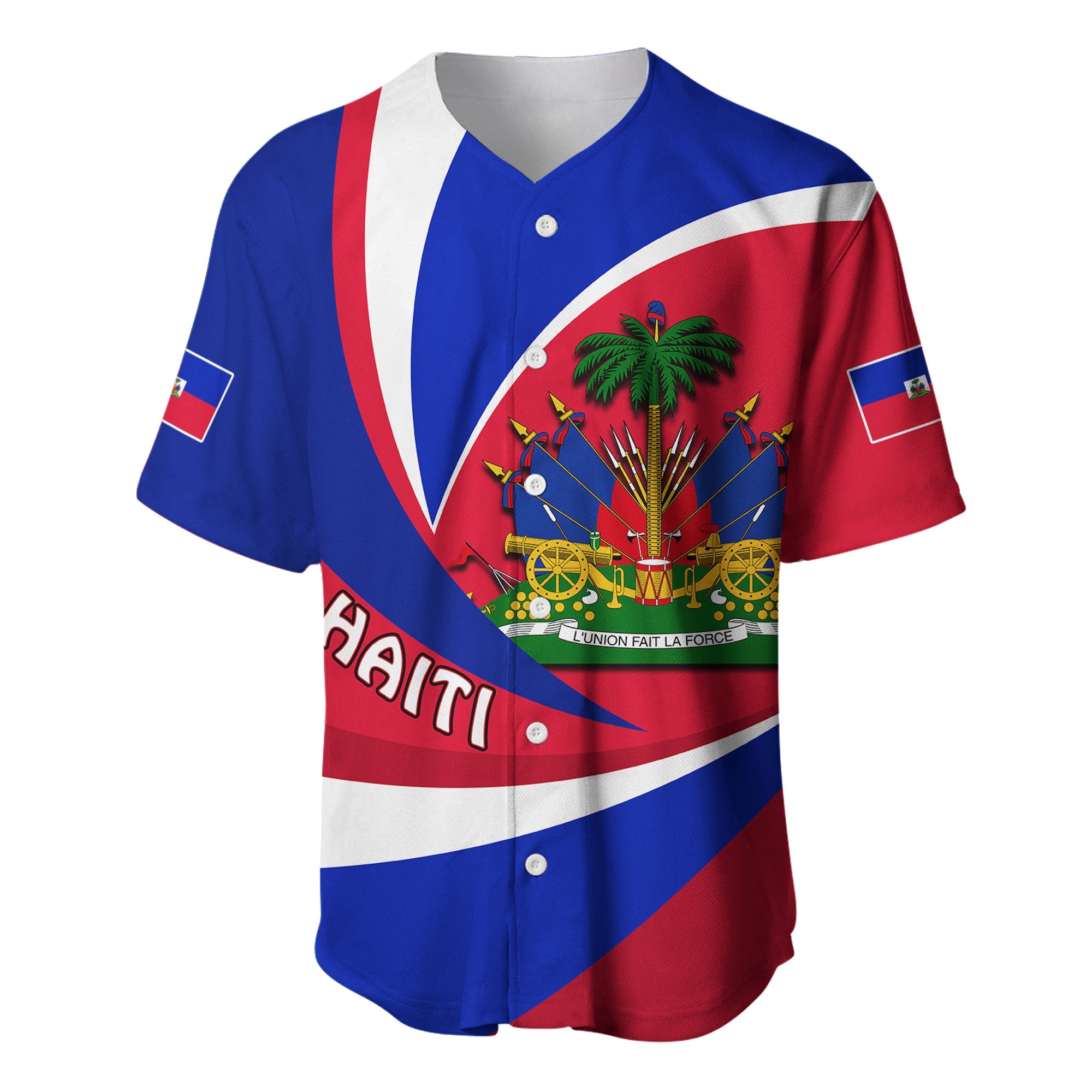 Haiti Baseball Jersey Style Color Flag LT13 - Wonder Print Shop