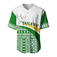 White rugby jersey with green sleeves, V-neck buttons, bird logo over tapa pattern