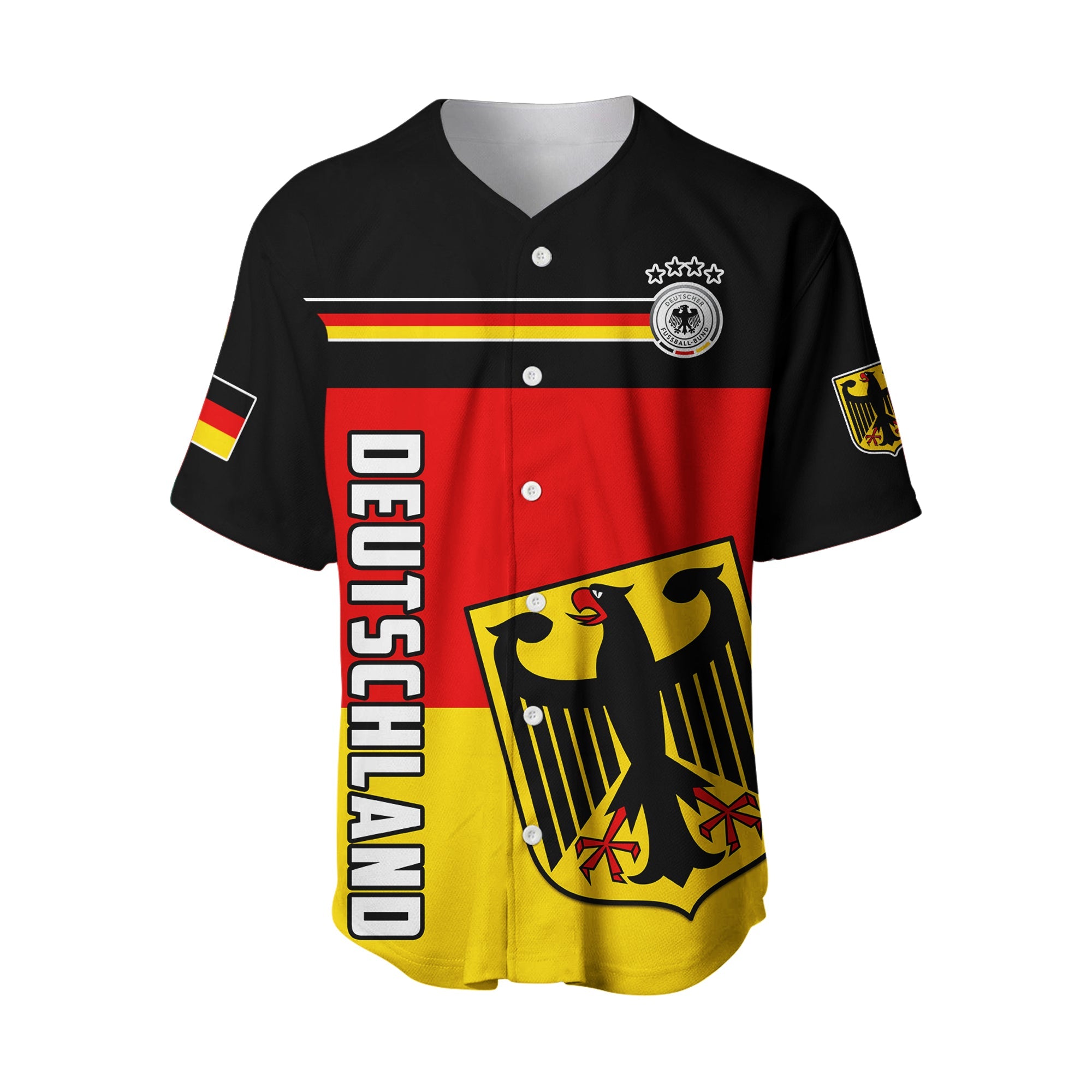 Germany Football Baseball Jersey Deutschland Sporty Style LT13 - Wonder Print Shop