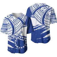 Blue/white baseball jersey: front and back with claw flag-style graphic