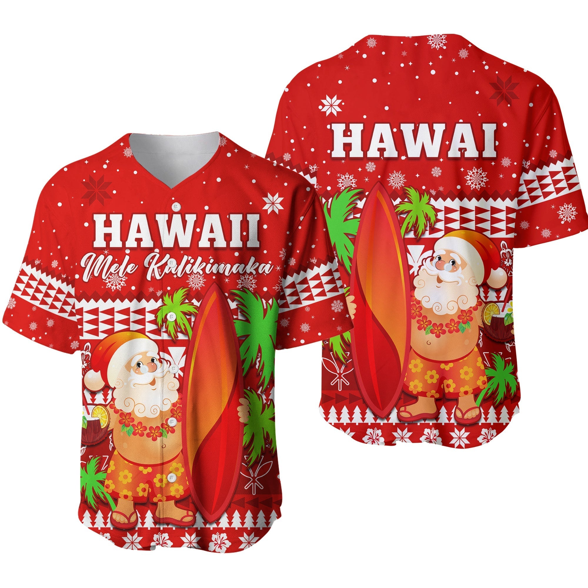 Mele Kalikimaka Baseball Jersey Santa Claus Hawaii Christmas LT13 - Wonder Print Shop