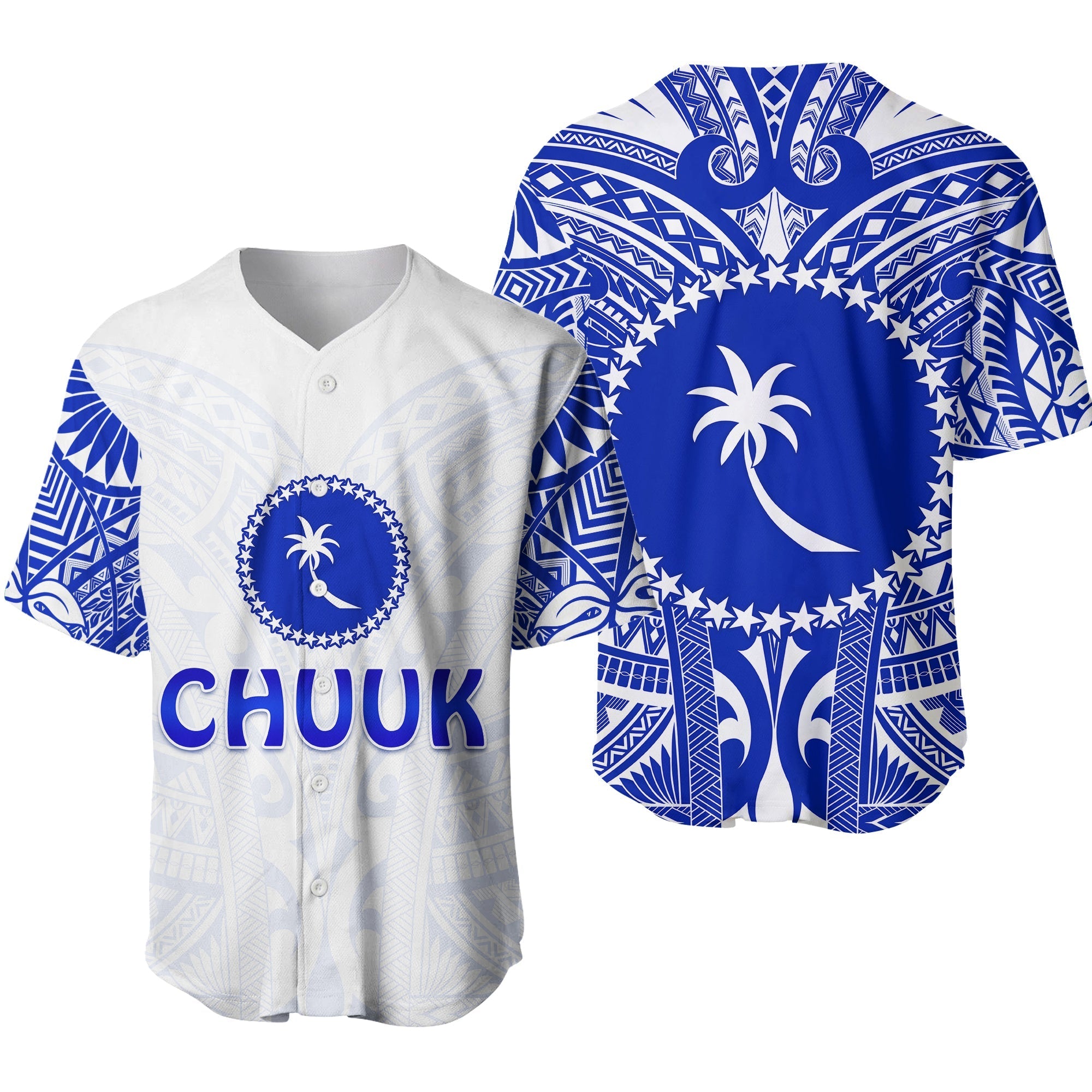 Chuuk Baseball Jersey Micronesia Simple Pattern White LT13 - Wonder Print Shop