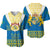 Sweden Baseball Jersey Swedish Coat Of Arms With Scandinavian Flowers - Wonder Print Shop