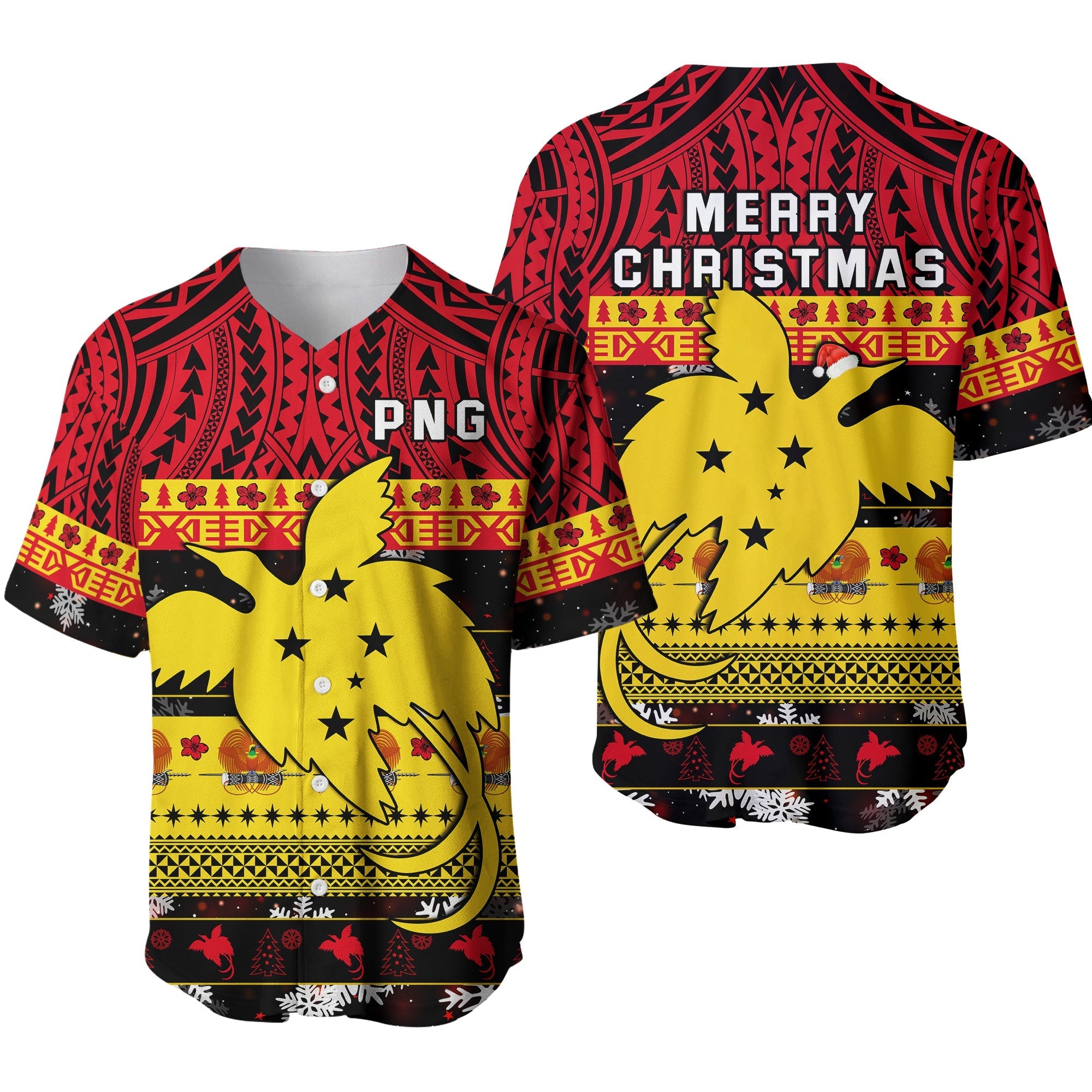 Papua New Guinea Christmas Baseball Jersey Raggiana Loved LT13 - Wonder Print Shop