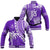 Custom Text and Number Fiji Rugby Sevens Baseball Jacket Fijian 7s Tapa Polynesian Purple LT13 - Wonder Print Shop