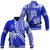 Custom Text and Number Fiji Rugby Sevens Baseball Jacket Fijian 7s Tapa Polynesian Blue Ver.02 LT13 - Wonder Print Shop