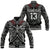 Custom Text and Number New Zealand Silver Fern Rugby Baseball Jacket All Black NZ Maori Pattern LT13 - Wonder Print Shop