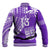 Custom Text and Number Fiji Rugby Sevens Baseball Jacket Fijian 7s Tapa Polynesian Purple LT13 - Wonder Print Shop