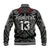 Custom Text and Number New Zealand Silver Fern Rugby Baseball Jacket All Black NZ Maori Pattern LT13 - Wonder Print Shop