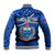 Samoa Rugby Baseball Jacket Manu Samoa Polynesian Hibiscus Blue Style - Wonder Print Shop