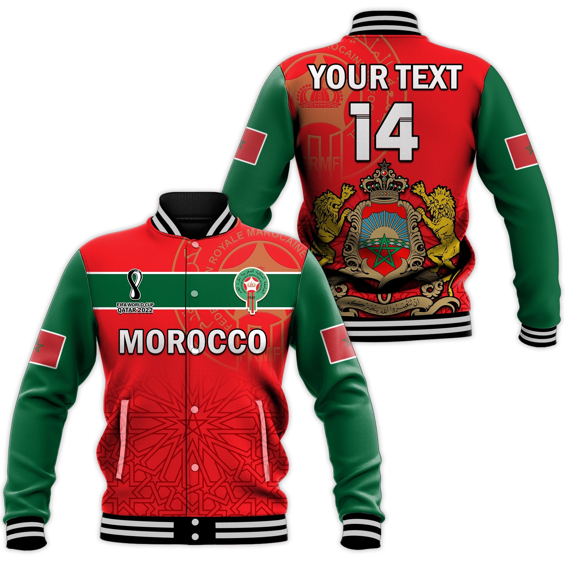 custom-text-and-number-morocco-football-basseball-jacket-atlas-lions-red-world-cup-2022