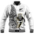 New Zealand 2022 Rugby Baseball Jacket All Black Silver Fern Maori Pattern Version White - Wonder Print Shop