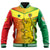 (Custom Personalised) Senegal Baseball Jacket Lion With Senegal Map Reggae Style - Wonder Print Shop