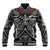 Custom Text and Number New Zealand Silver Fern Rugby Baseball Jacket All Black NZ Maori Pattern LT13 - Wonder Print Shop