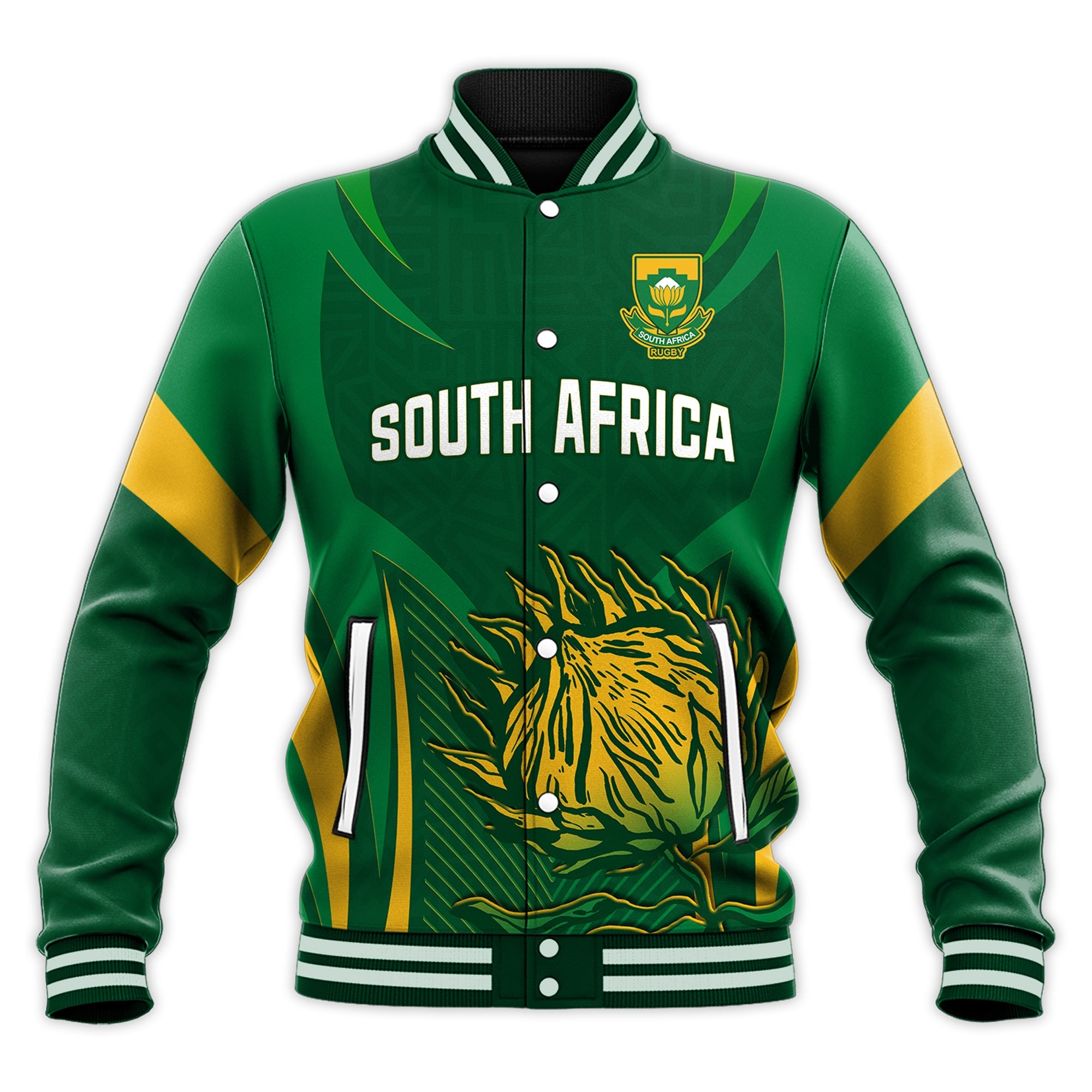 South Africa Rugby Baseball Jacket Springboks Champion LT13 - Wonder Print Shop