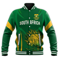 Green South Africa cricket baseball jacket with button front and Proteas crest, unisex