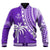 Custom Text and Number Fiji Rugby Sevens Baseball Jacket Fijian 7s Tapa Polynesian Purple LT13 - Wonder Print Shop