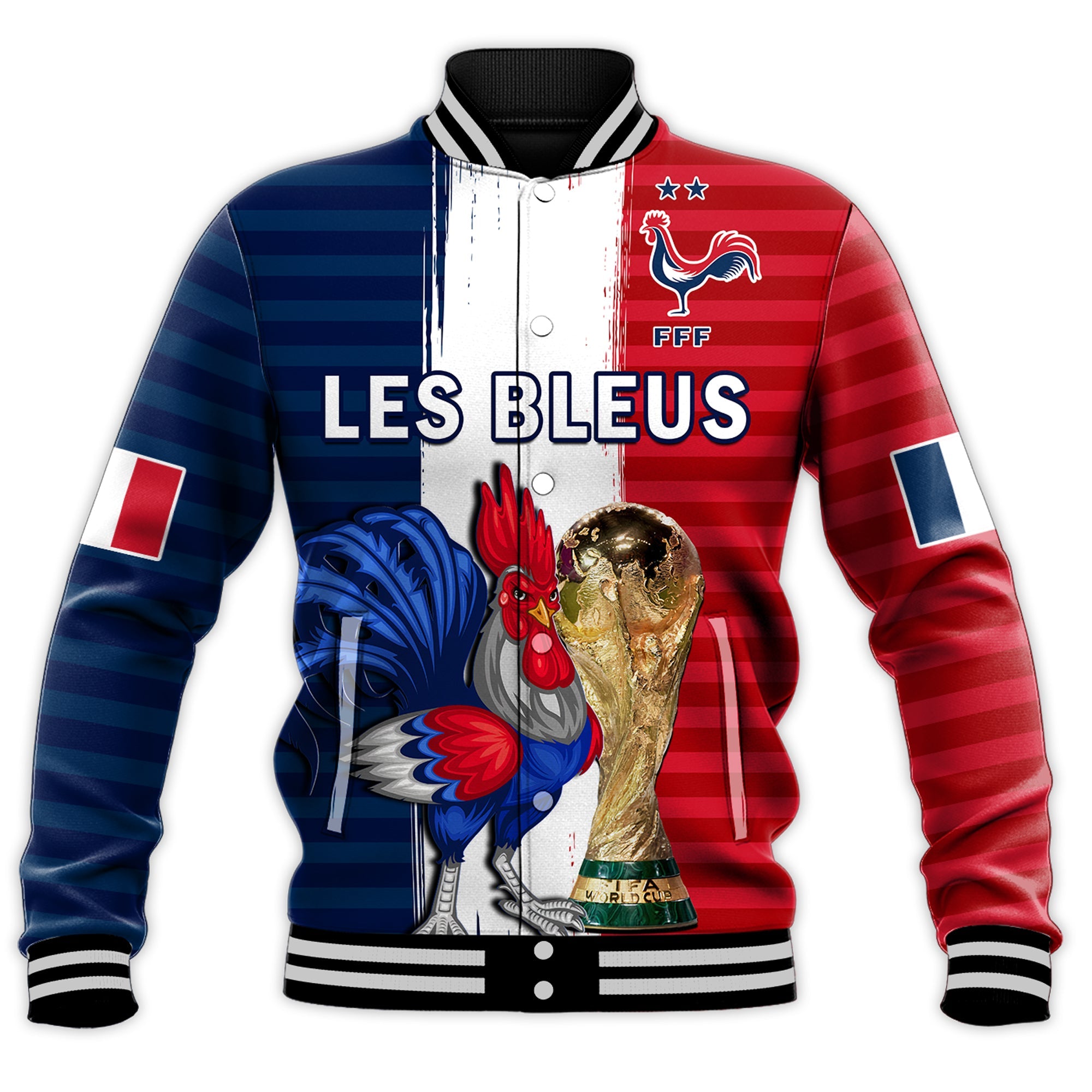 France Football Baseball Jacket Les Bleus Champions World Cup 2022 - Wonder Print Shop