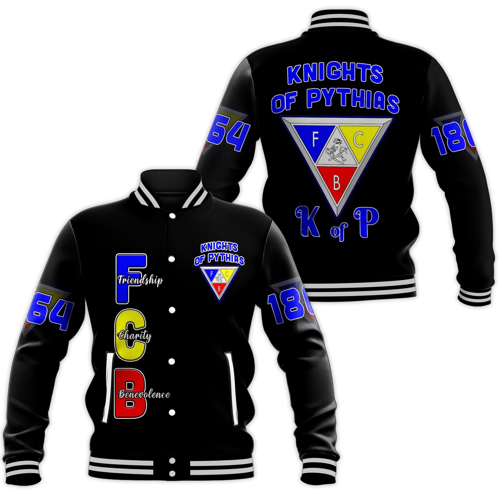 Knights of Pythias Baseball Jacket Since 1864 Simple Style LT13 - Wonder Print Shop