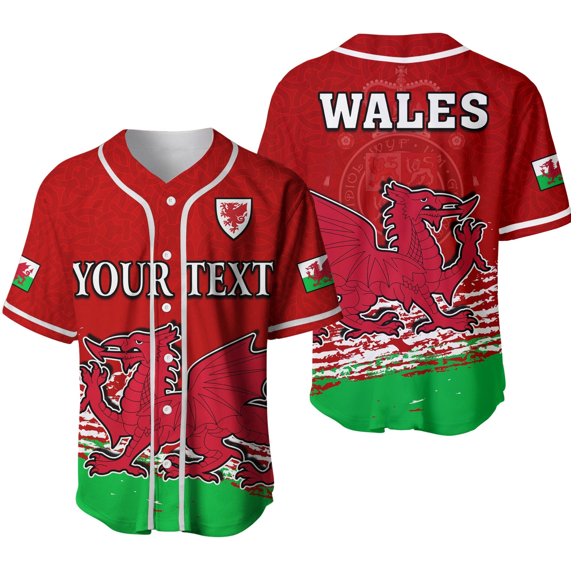 (Custom Personalised) Wales Football 2022 Baseball Jersey Come On CYMRU The Red Wall Ver.02 LT13 - Wonder Print Shop