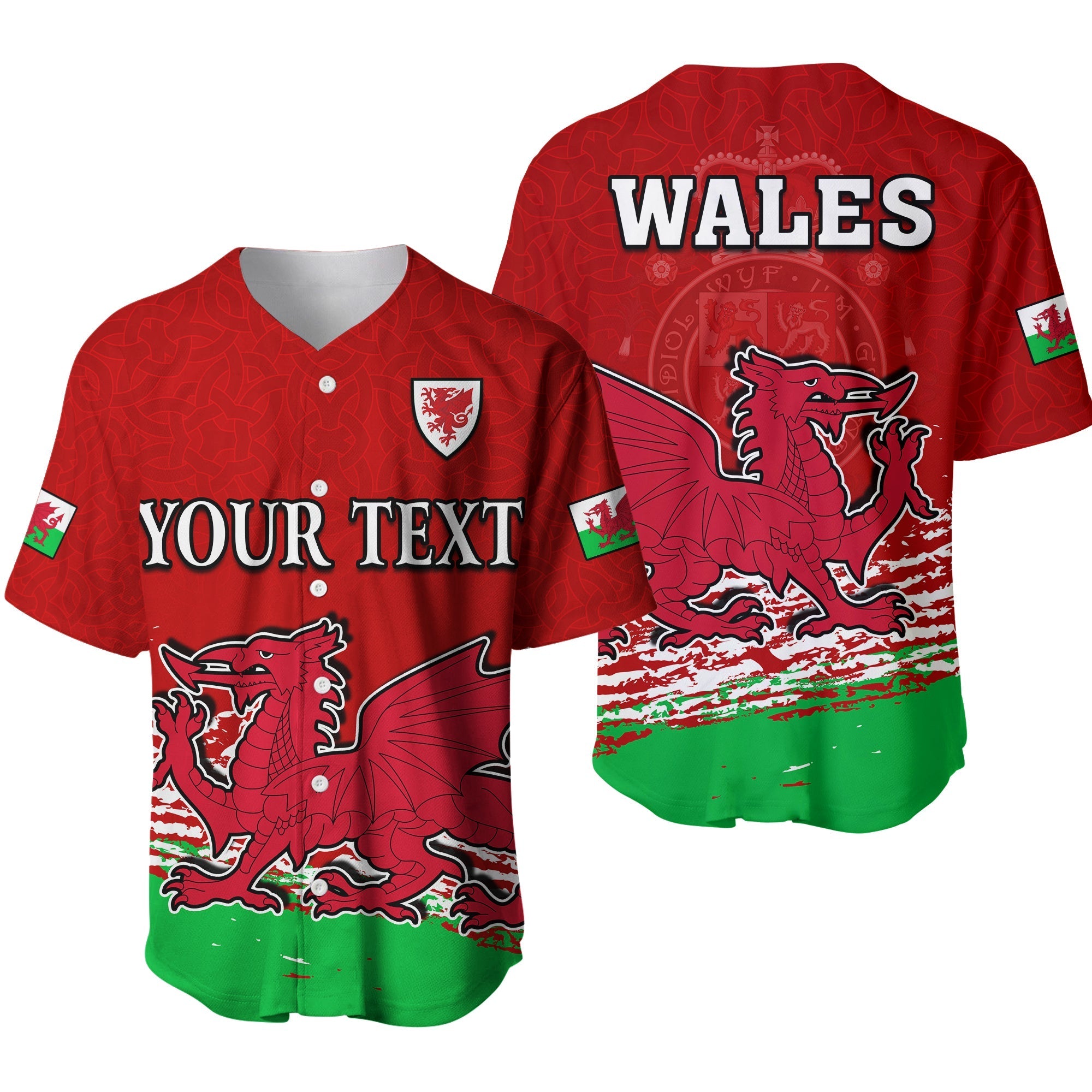 (Custom Personalised) Wales Football 2022 Baseball Jersey Come On CYMRU The Red Wall Ver.01 LT13 - Wonder Print Shop