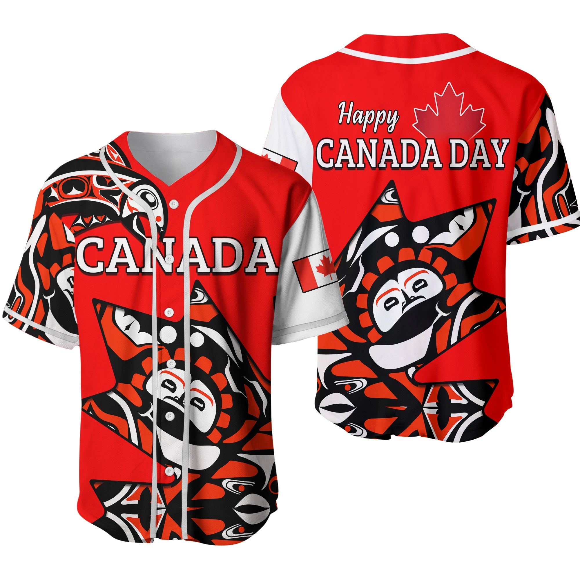 Canada Haida Baseball Jersey Maple Leaf Canadian Ver.02 LT13 - Wonder Print Shop