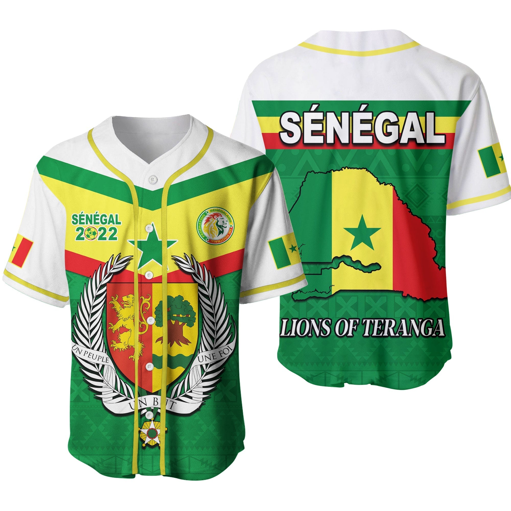 Senegal 2022 Sporty Baseball Jersey Lions of Teranga Proud Football Ver.02 LT13 - Wonder Print Shop