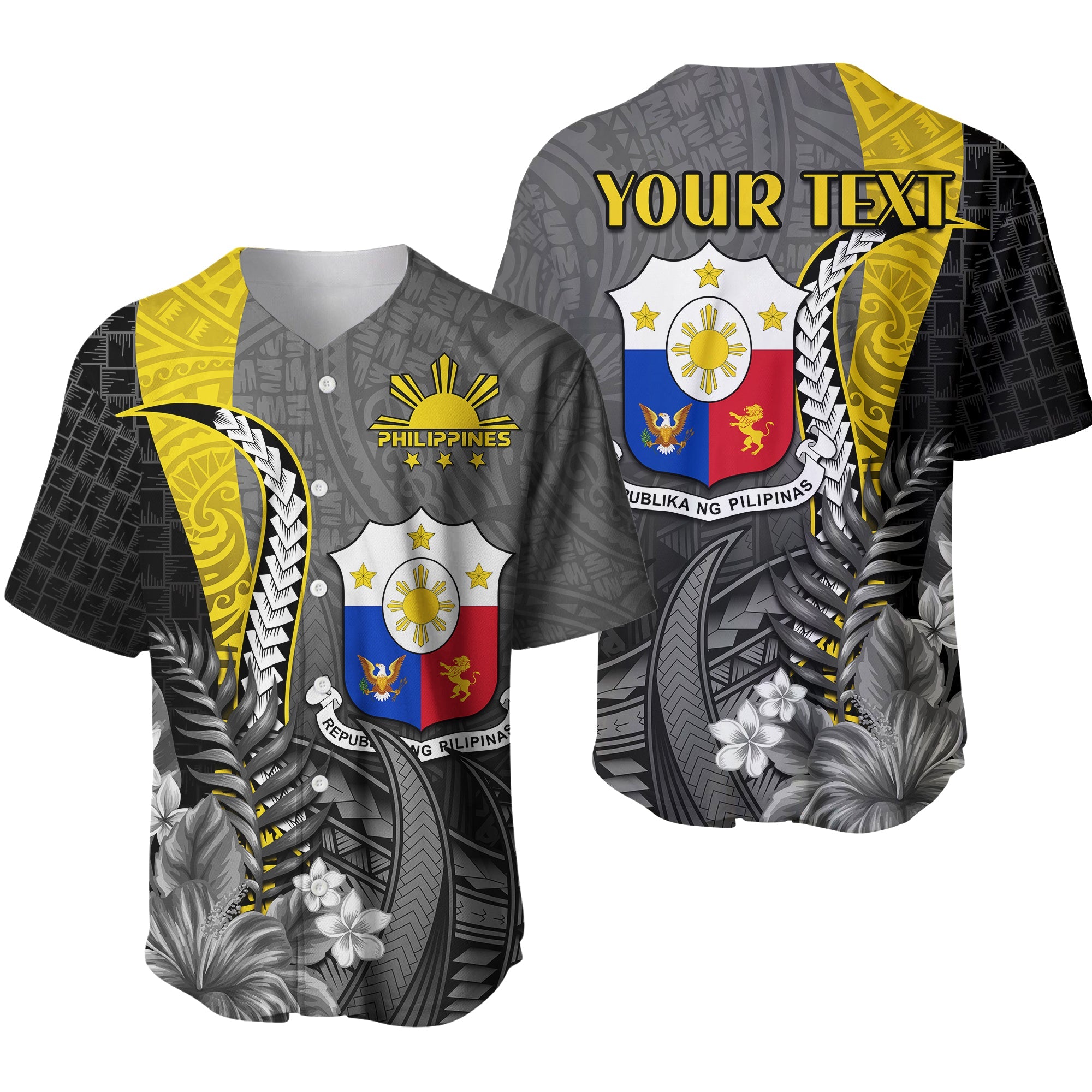 (Custom Personalised) Philippines Sampaguita Baseball Jersey Simple Polynesian Sun Filipino LT13 - Wonder Print Shop