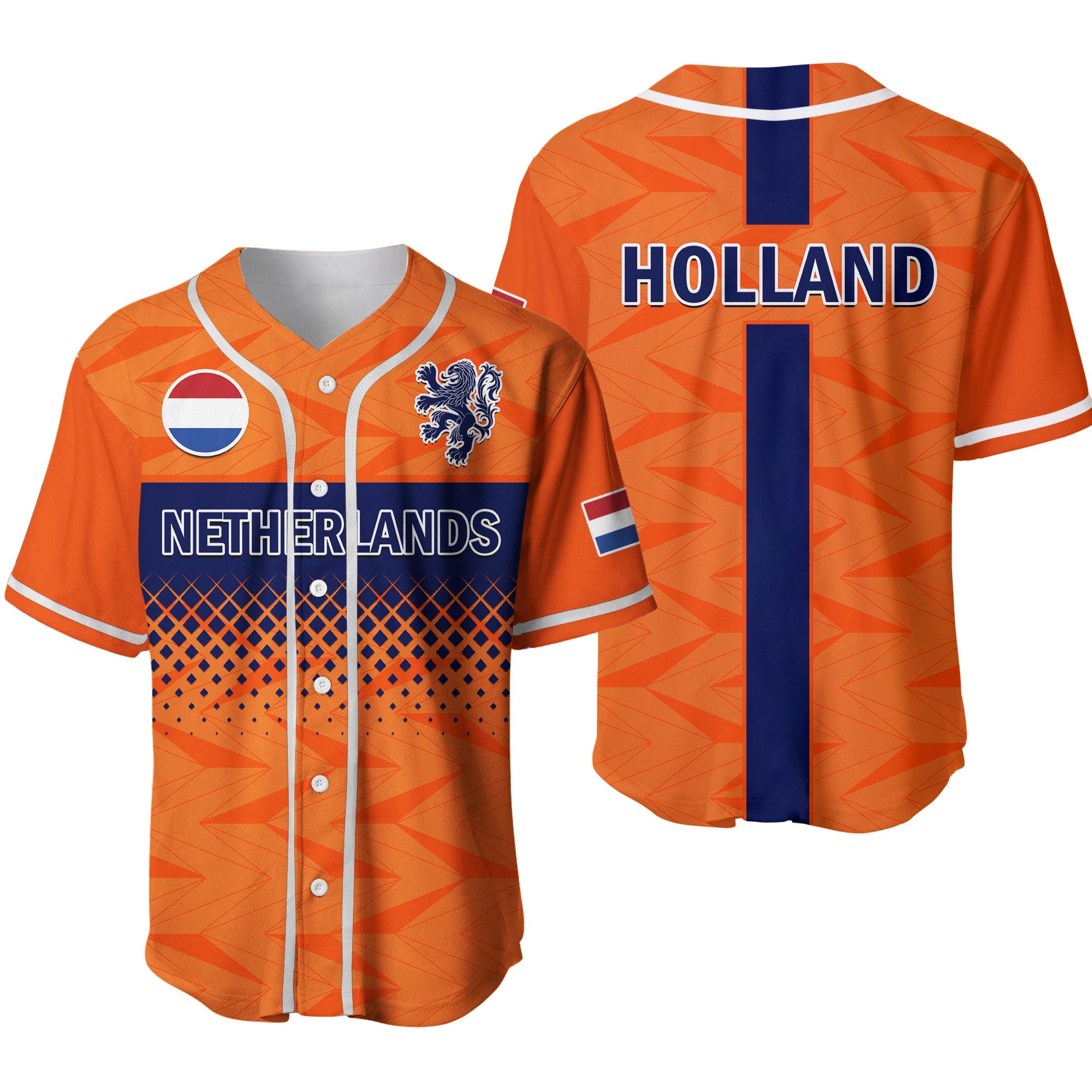 Netherlands Football Baseball Jersey Holland World Cup 2022 Ver.02 - Wonder Print Shop