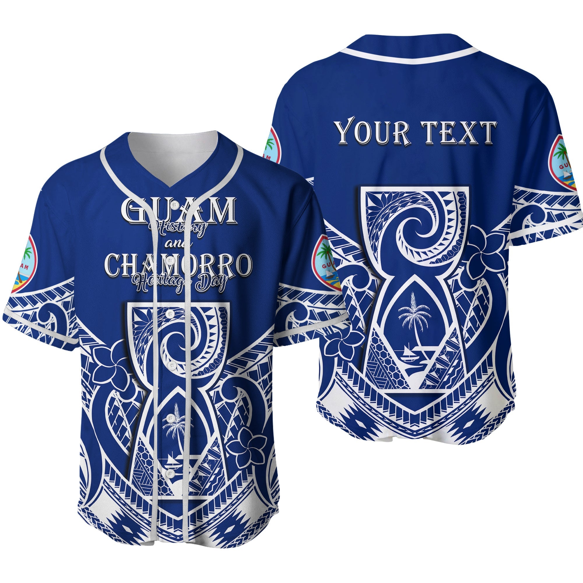 (Custom Personalised) Guam History and Chamorro Heritage Day Baseball Jersey Latte Stone Polynesian Ver.02 - Wonder Print Shop