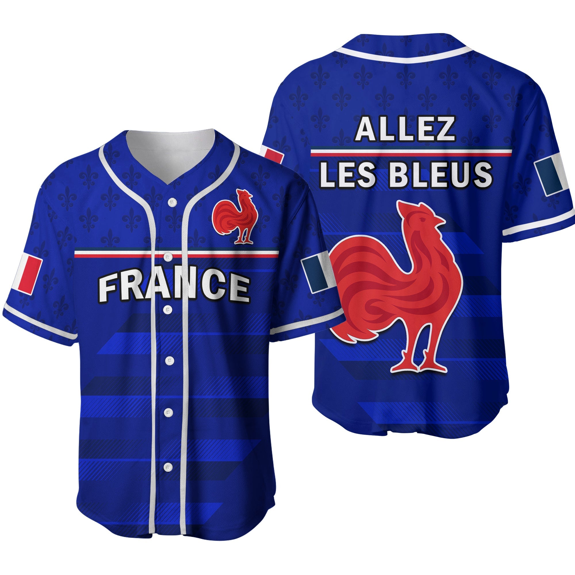 France Rugby Baseball Jersey Outgoing Tour Allez Les Bleus Ver.02 - Wonder Print Shop