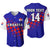 (Custom Text And Number) Croatia Football Baseball Jersey Hrvatska Checkerboard Blue Version - Wonder Print Shop