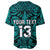 Custom Text and Number New Zealand Silver Fern Rugby Baseball Jersey All Black Turquoise NZ Maori Pattern LT13 - Wonder Print Shop