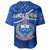 Samoa Rugby Baseball Jersey Manu Samoa Polynesian Hibiscus Blue Style - Wonder Print Shop