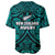 New Zealand Silver Fern Rugby Baseball Jersey All Black Turquoise NZ Maori Pattern LT13 - Wonder Print Shop