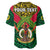 Custom Personalised Vanuatu Rugby Baseball Jersey Coat Of Arms Polynesian Pattern - Wonder Print Shop