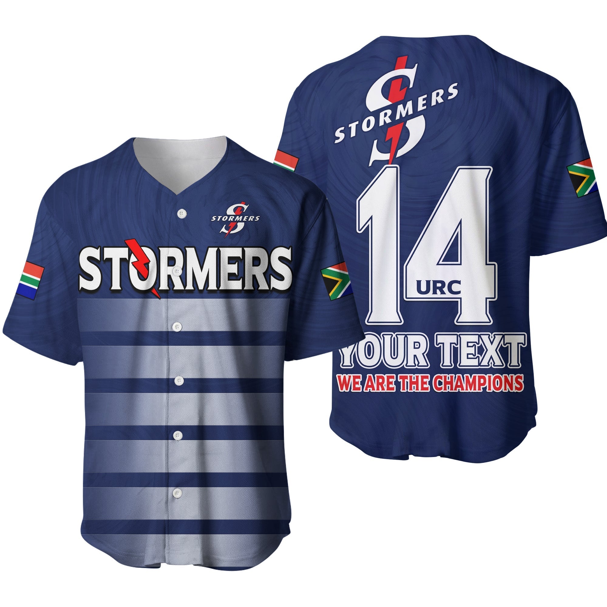 (Custom Text And Number) Stormers South Africa Rugby Baseball Jersey We Are The Champions URC Unity - Wonder Print Shop