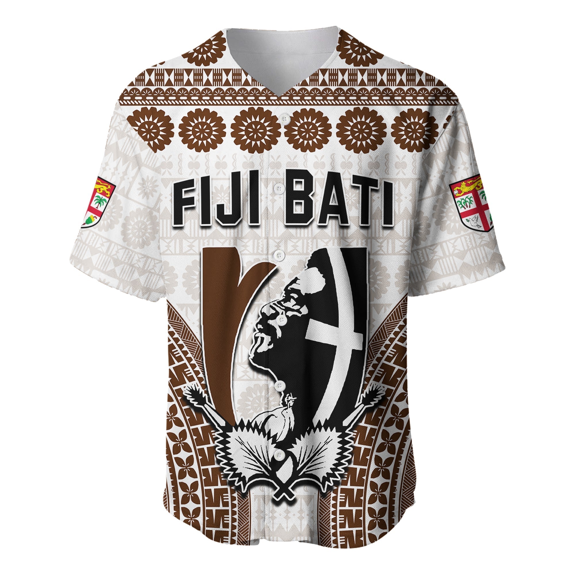 Custom Personalised Fiji Rugby Bati Baseball Jersey Proud Tapa Pattern LT13 - Wonder Print Shop