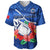 Samoa Rugby Baseball Jersey Manu Samoa Polynesian Hibiscus Blue Style - Wonder Print Shop