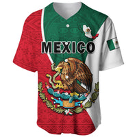 Jersey béisbol Mexico rojo/verde/blanco con escudo de águila y letras MEXICO
