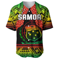 Black Samoa rugby jersey back with YOUR TEXT and number 14 above crest