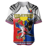 Philippines baseball jersey with eagle graphic, black-and-white trim, button placket