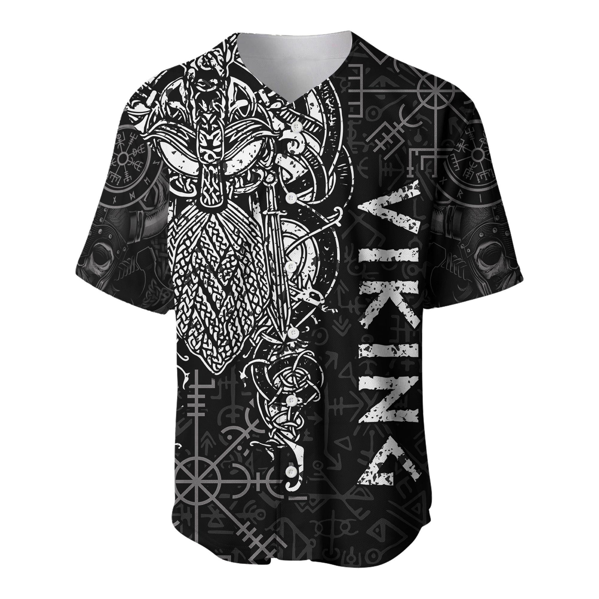 Viking Dad Baseball Jersey Odin Runes Fathers Day LT13 - Wonder Print Shop