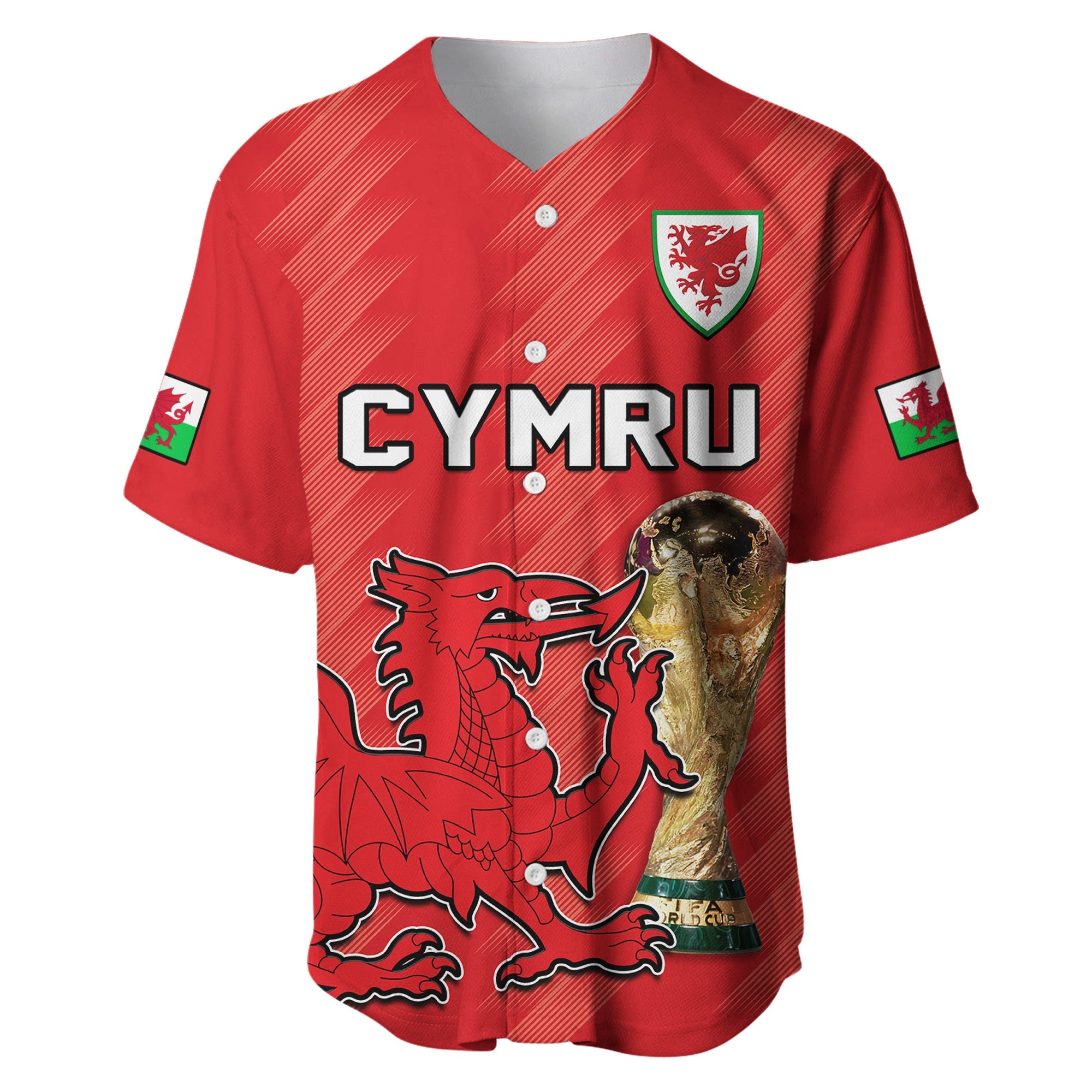 Wales Football Baseball Jersey Cymru Champions World Cup 2022 - Wonder Print Shop