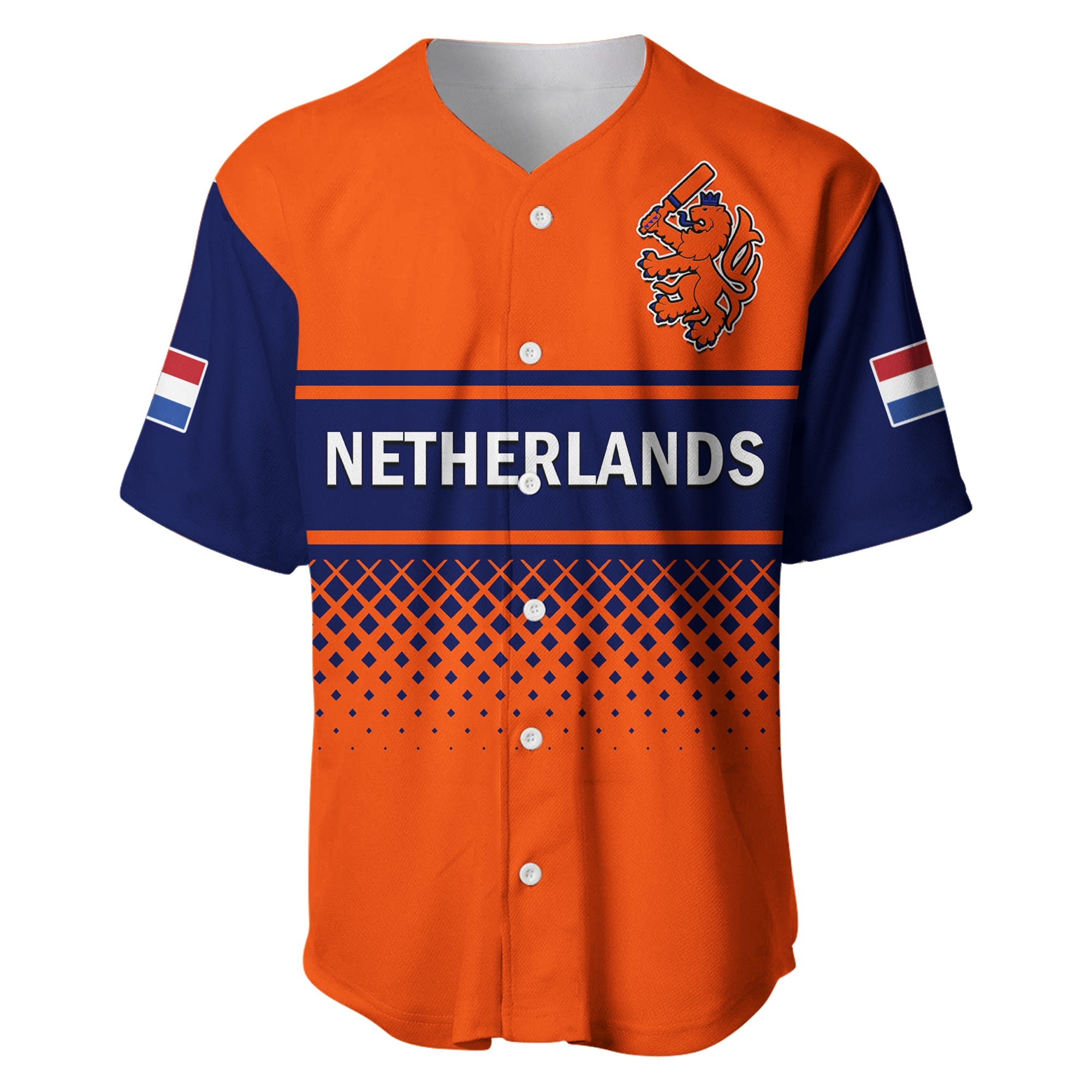 Netherlands Cricket Baseball Jersey ODI Simple Orange Style - Wonder Print Shop